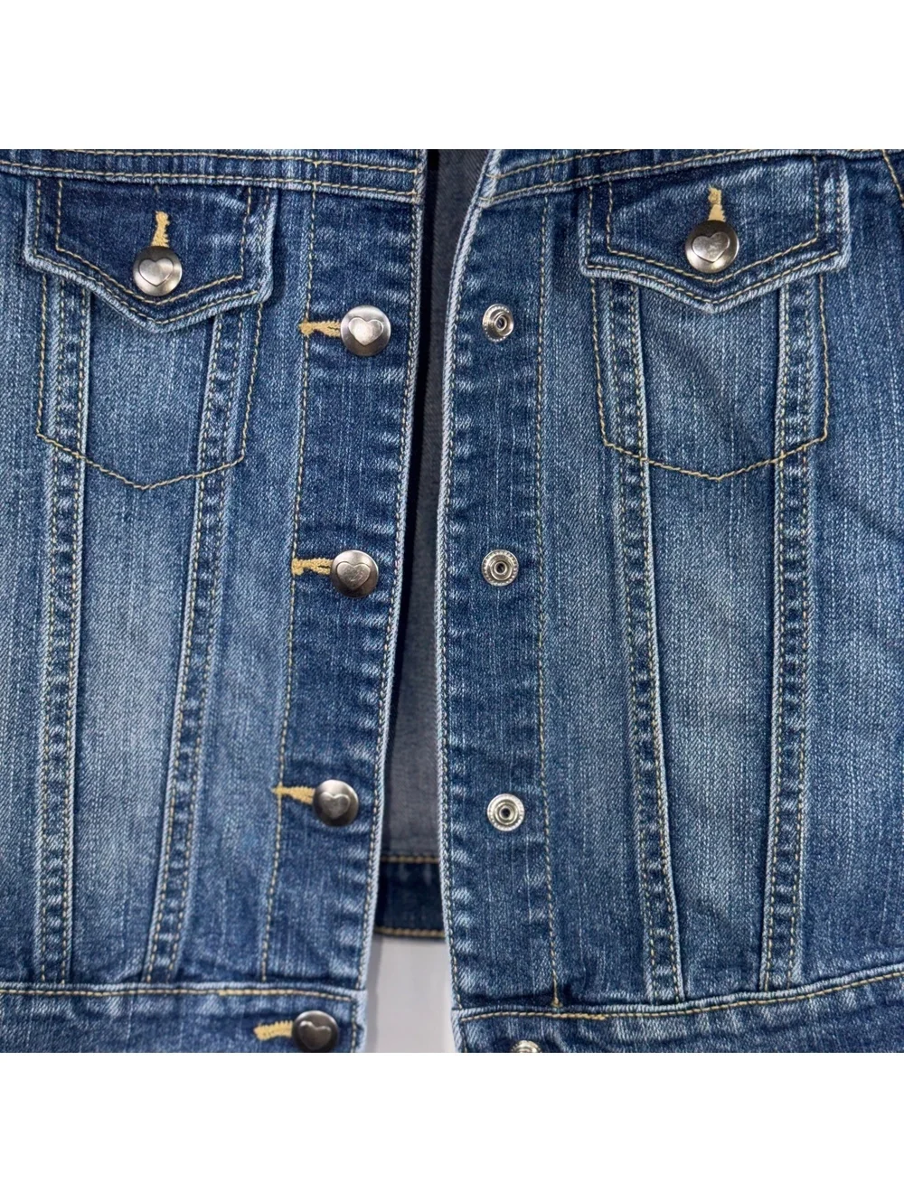 Place Girls Denim Trucker Jacket Size 5T Medium Wash Button Front